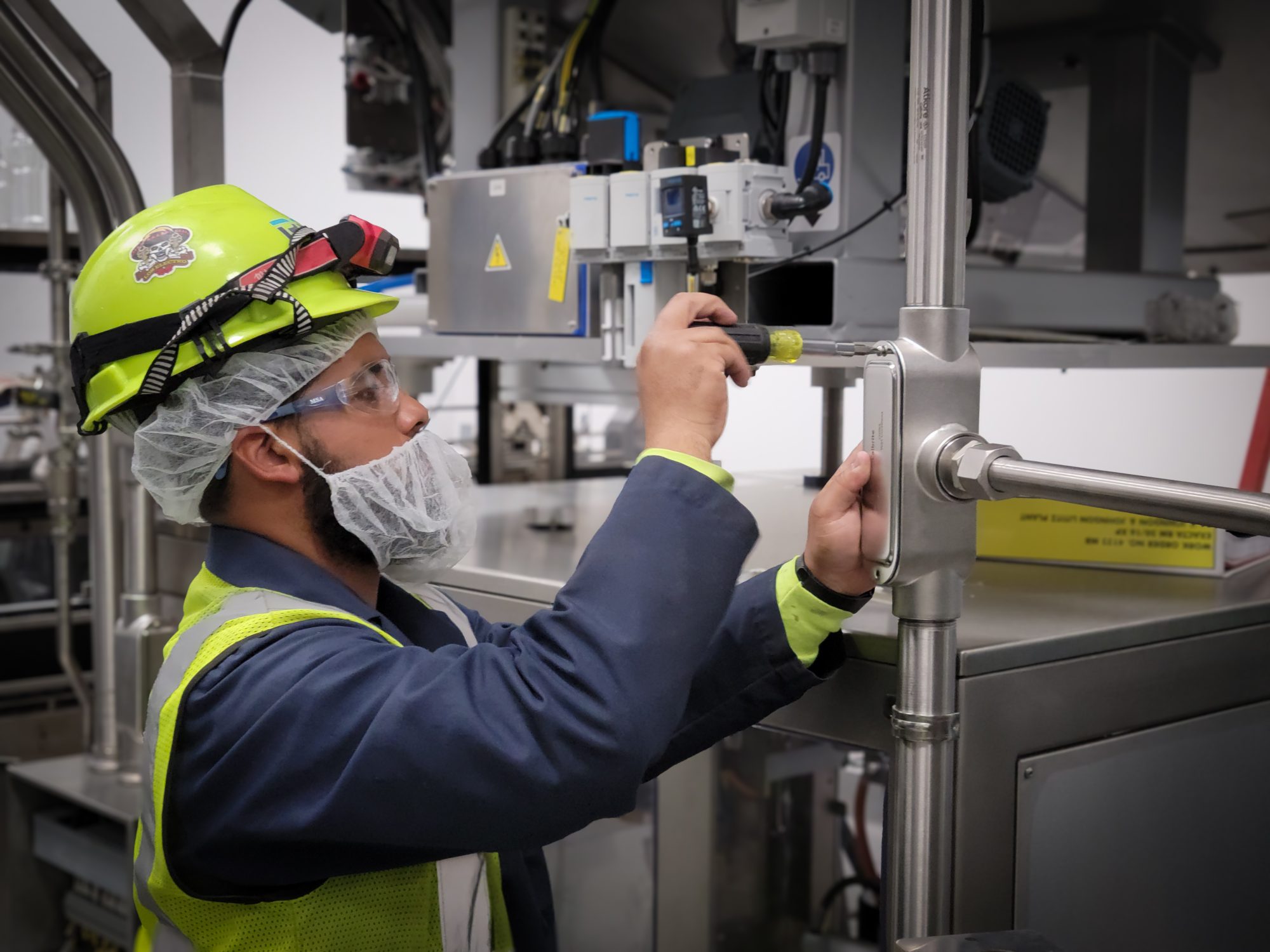 installing a conduit box to control wire line