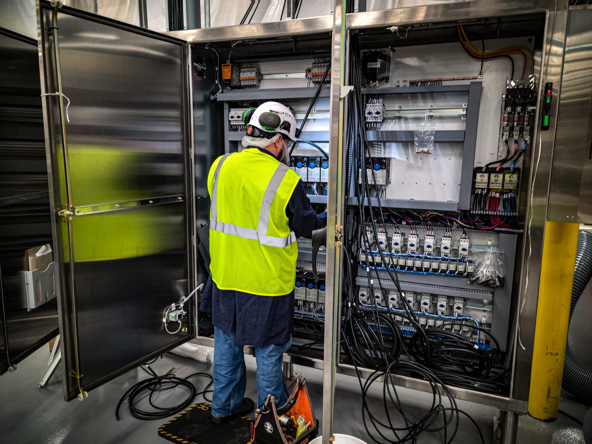 large facility control panel installation