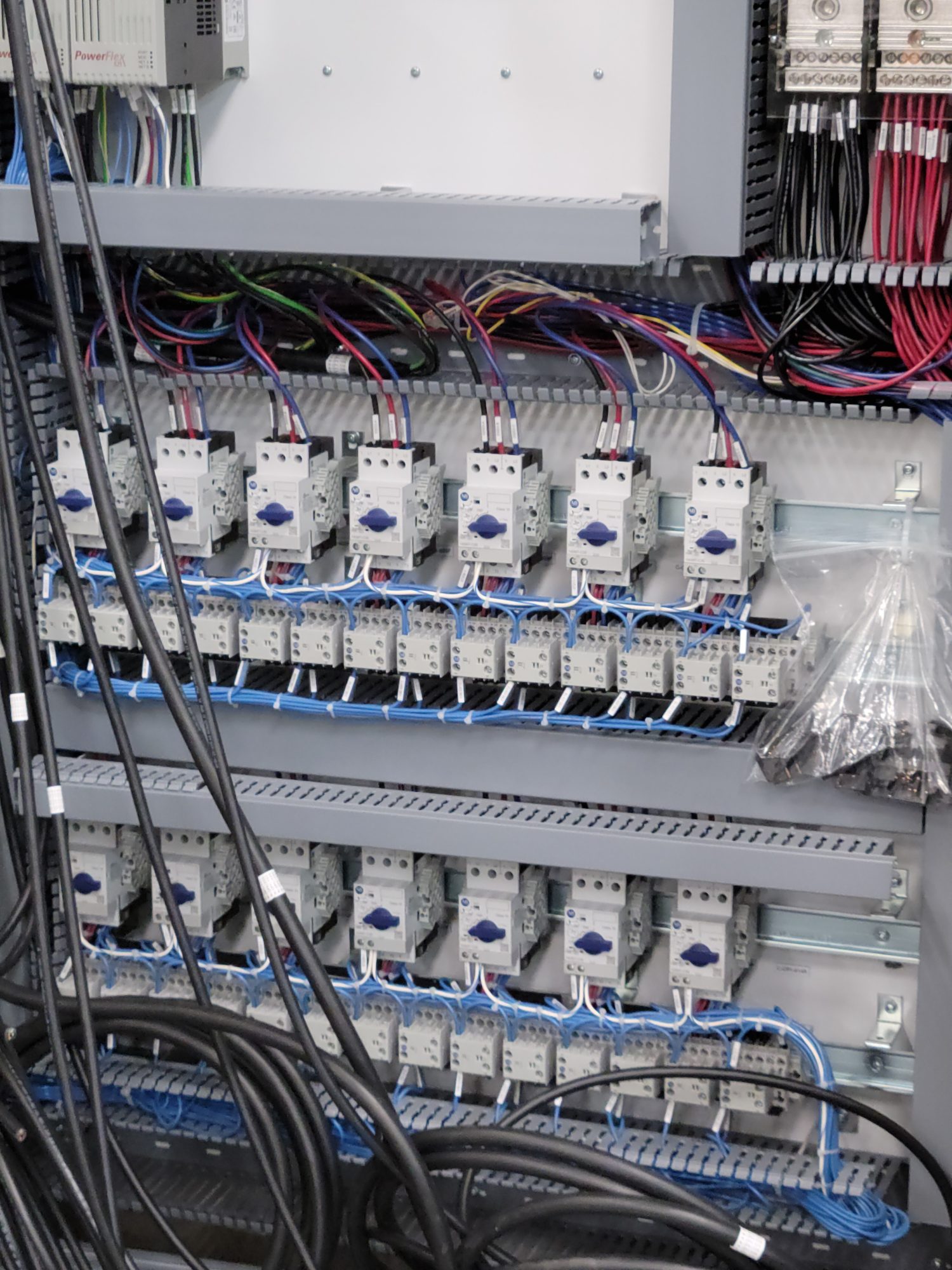 organized components in a control panel