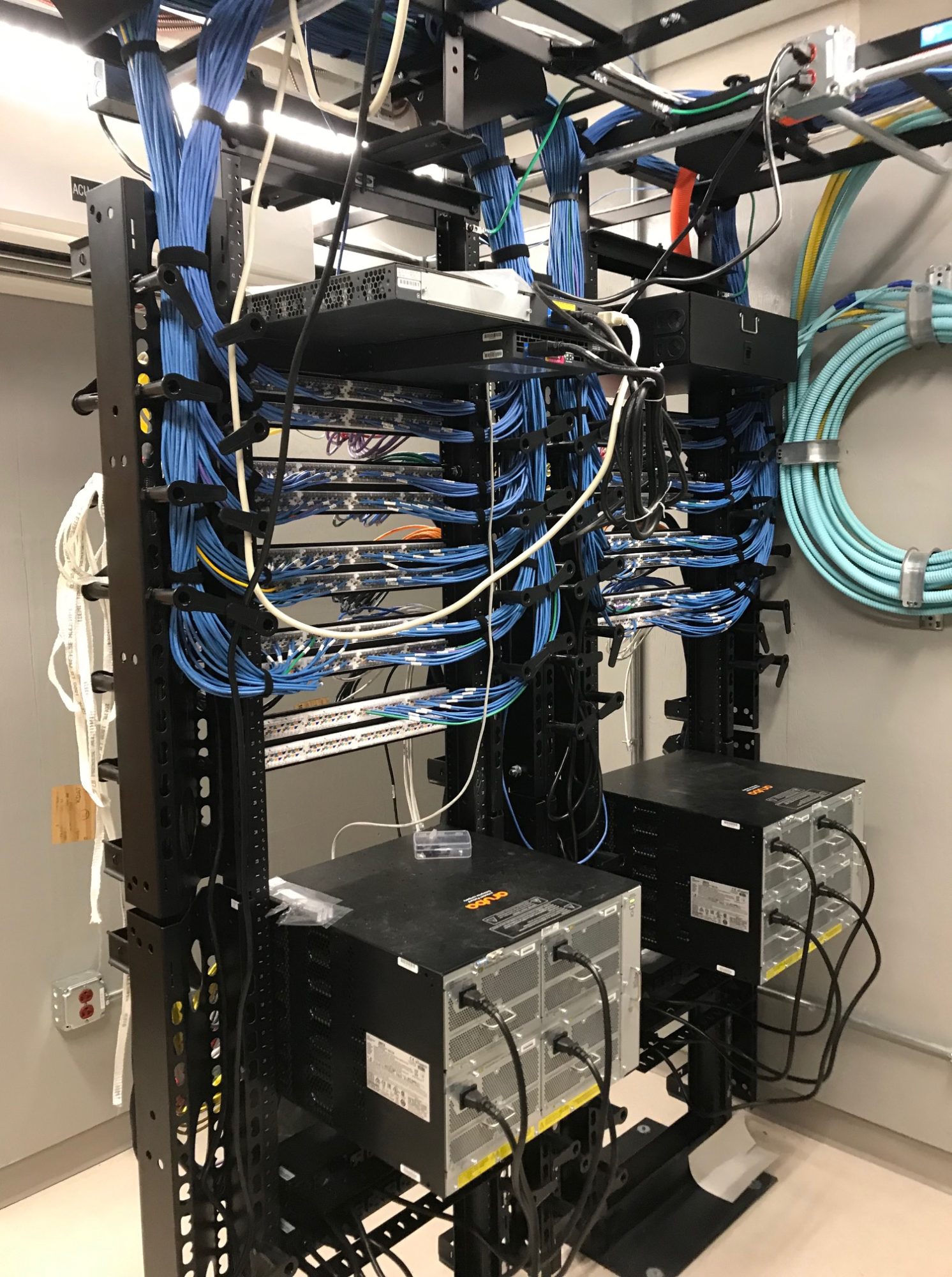 data control center organized wiring